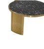 Turin Italian Marble Nesting Coffee Table Set of 2 In Gold Finish