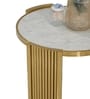 Turin Italian Marble Nesting Coffee Table Set of 2 In Gold Finish