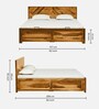 Turin Sheesham Wood Queen Size Bed In Rustic Teak Finish With Hydraulic
