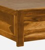 Turin Sheesham Wood Queen Size Bed In Rustic Teak Finish With Hydraulic