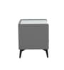 Turin Stone Top Italian Bedside Table With Drawers In Grey Finish