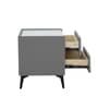 Turin Stone Top Italian Bedside Table With Drawers In Grey Finish