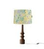 Yellow Turned Handcrafted Wood Medium Taper Shade Table Lamp
