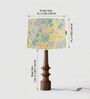 Yellow Turned Handcrafted Wood Medium Taper Shade Table Lamp