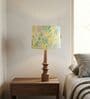 Yellow Turned Handcrafted Wood Medium Taper Shade Table Lamp
