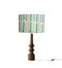 Green Turned Handcrafted Wood Medium Drum Shade Table Lamp