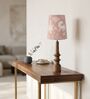 Peach Turned Handcrafted Wood Table Lamp