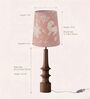 Peach Turned Handcrafted Wood Table Lamp