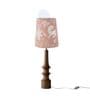 Peach Turned Handcrafted Wood Table Lamp