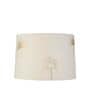 White & Gold Turned Handcrafted Medium Drum Shade Wood Table Lamp