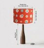 Orange Turned Handcrafted Wood Medium Drum Shade Table Lamp