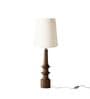 Off White Turned Handcrafted Wood Table Lamp