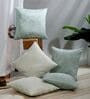 Turq Polyester Jacquard 16x16 inches Cushion Cover Set of 5