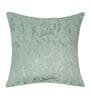 Turq Polyester Jacquard 16x16 inches Cushion Cover Set of 5