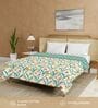 Turqoise Cotton Floral 150 GSM Double Bed AC Room Blanket