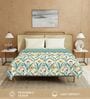 Turqoise Cotton Floral 150 GSM Single Bed AC Room Blanket