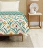 Turqoise Cotton Floral 150 GSM Single Bed AC Room Blanket