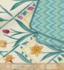 Turqoise Cotton Floral 150 GSM Single Bed AC Room Blanket