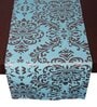 Turqouise Hallway Damasc Cotton Jacquard (60 x 13) Table Runner