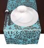 Turqouise Hallway Damasc Cotton Jacquard (84 x 13) Table Runner