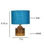 Siena Turqouise Jute Shade Night Lamp With Wood Base