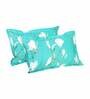 Turquoise Blue Floral 186 TC 100% Cotton Queen Sized Bed Sheets with 2 Pillow Covers