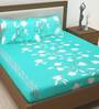 Turquoise Blue Floral 186 TC 100% Cotton Queen Sized Bed Sheets with 2 Pillow Covers