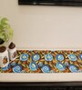 Floral Passion (72x13) Sky Blue & Brown Cotton Table Runner