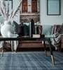 Turquoise Solid 100% Wool 5 ft x 7 ft Hand Tufted Carpet
