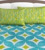 Blue Abstract 144 TC 100% Cotton King Sized Bed Sheets with 2 Pillow Covers