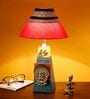 Timaru Multicolour Wood Shade Table Lamp With Wood Base