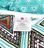 Turquoise Blue Microfiber Geometric 120 Gsm Single Comforter