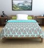 Turquoise Blue Microfiber Geometric 120 Gsm Single Comforter