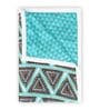 Turquoise Blue Microfiber Geometric 120 Gsm Single Dohar