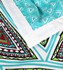 Turquoise Blue Microfiber Geometric 120 Gsm Single Dohar