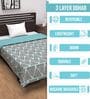 Turquoise Blue Microfiber Geometric 120 Gsm Single Dohar