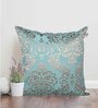 Turquoise Traditional Cotton 20 x 20 Inches Cushion Cover