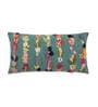 Turquoise Woven Cotton 28 x 14 Inches Embroidered Cushion Cover