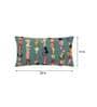 Turquoise Woven Cotton 28 x 14 Inches Embroidered Cushion Cover