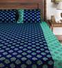 Turquoise Cotton 240TC Fitted Queen Size Bedsheet Gift Set