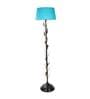 Turquoise Cotton Shade Floor Lamp With Metal Base