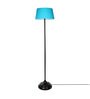 Turquoise Cotton Shade Floor Lamp With Metal Base