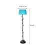 Turquoise Cotton Shade Floor Lamp With Metal Base