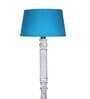 Turquoise Cotton Shade Floor Lamp With Wooden Base