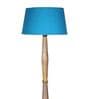 Caen Turqouise Cotton Shade Club Floor Lamp With Wood Base