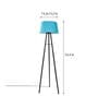 Turquoise Cotton Shade Tripod Floor Lamp With Metal Base