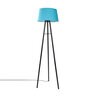 Turquoise Cotton Shade Tripod Floor Lamp With Metal Base