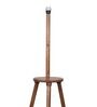 Turquoise Cotton Shade Tripod Floor Lamp With Wooden Base