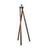 Turquoise Cotton Shade Tripod Floor Lamp With Wooden Base