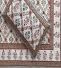 Turquoise Floral 144 TC Cotton King Bedsheet and 2 Pillow Cover